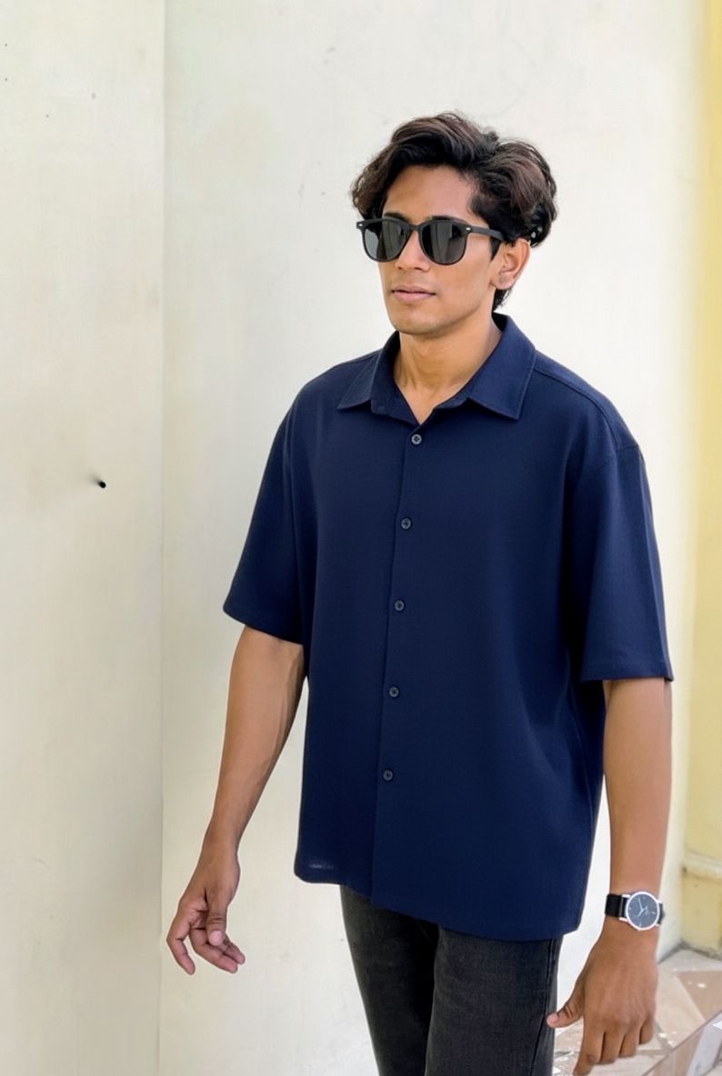 Minimal Oversized Half Sleeve Shirt