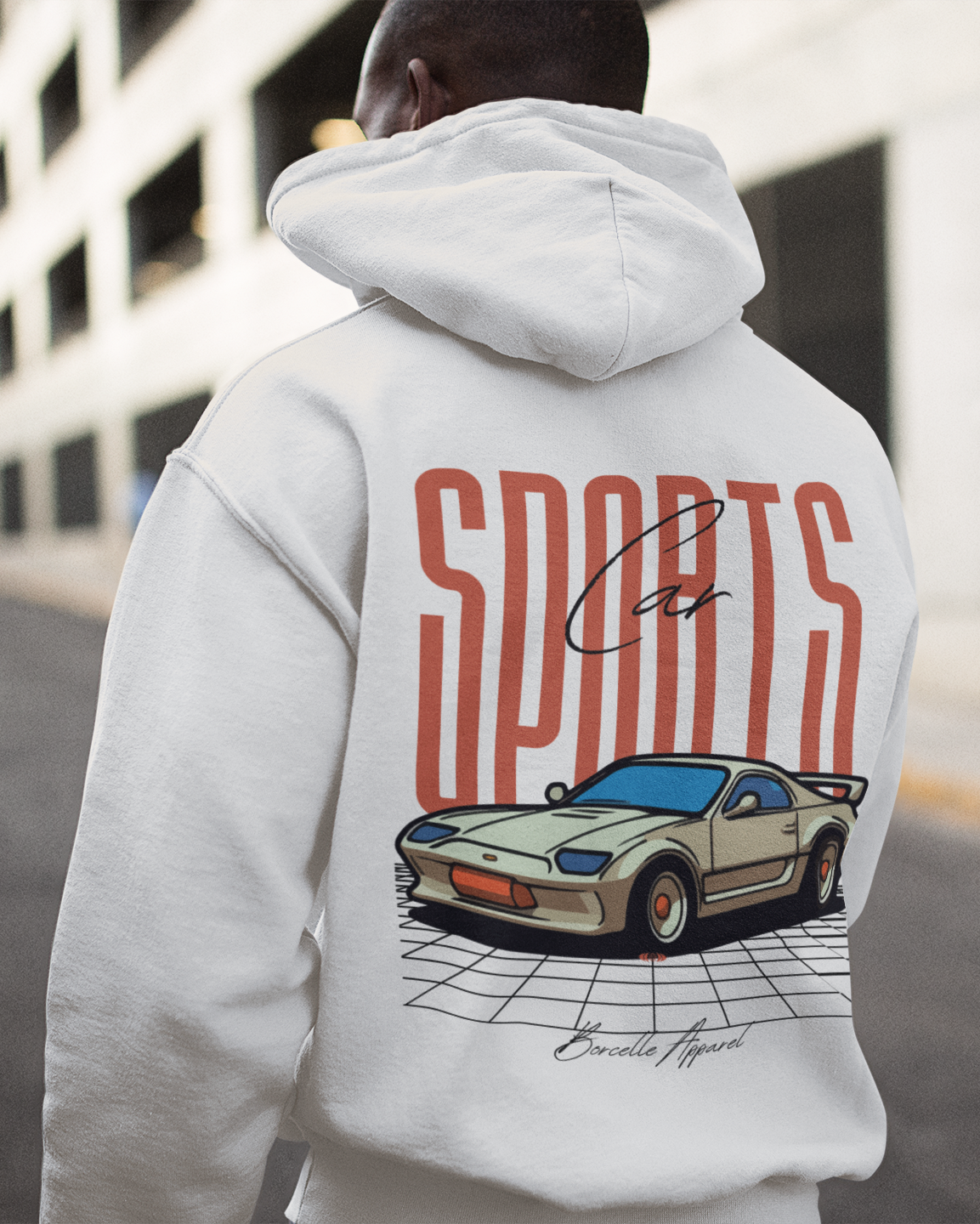 Oversized 'SPORTS CAR' Hoodie