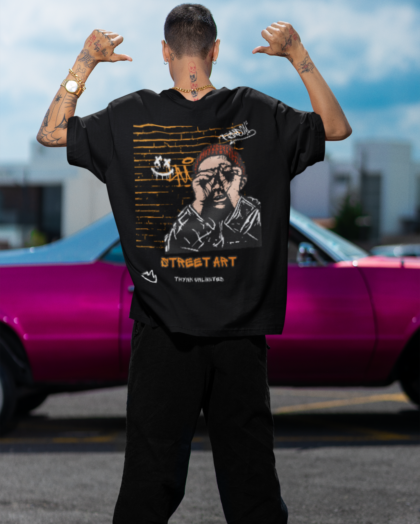 Terry Oversized 'STREET ART' Tee