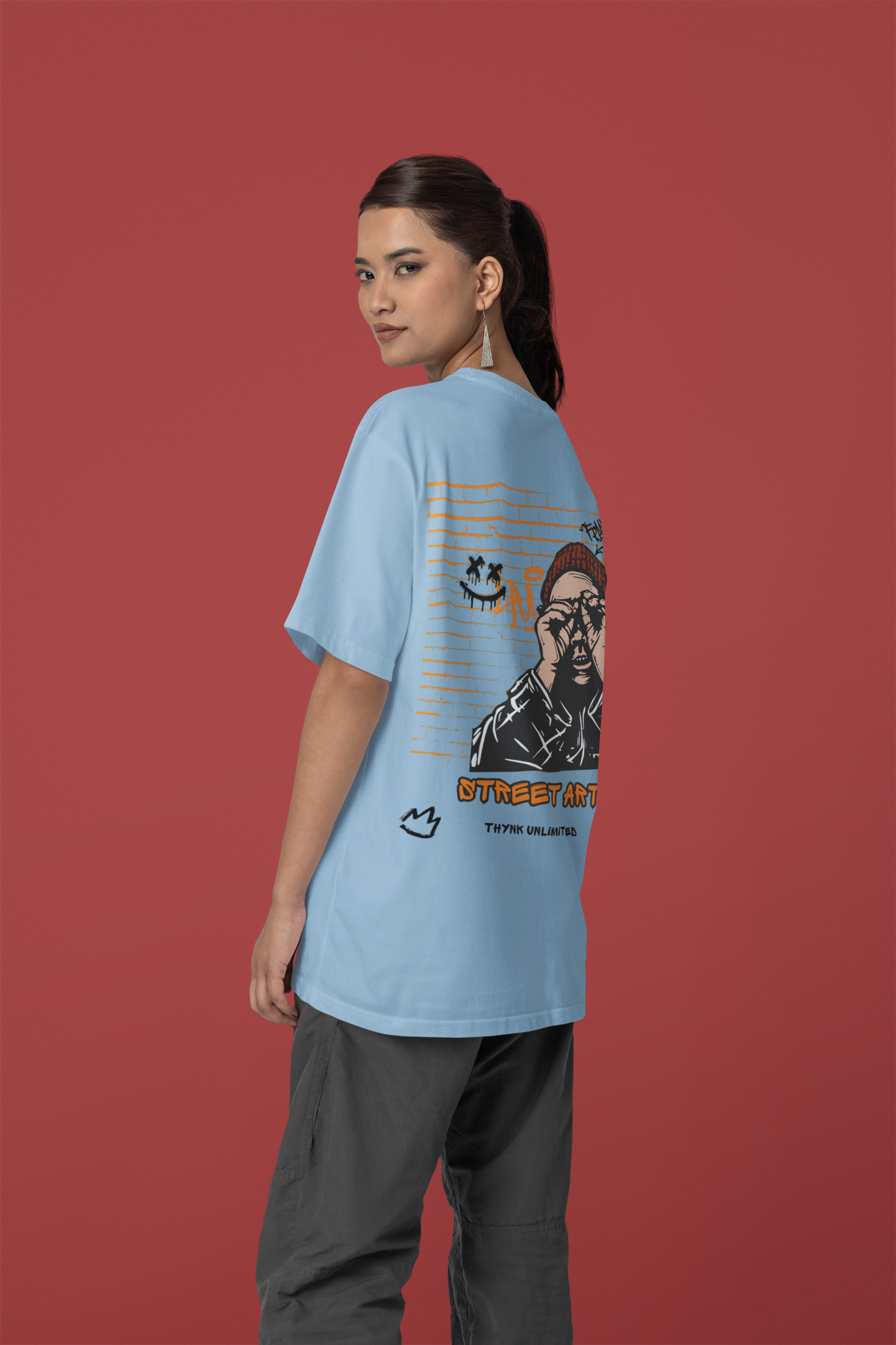 Terry Oversized 'STREET ART' T-Shirt