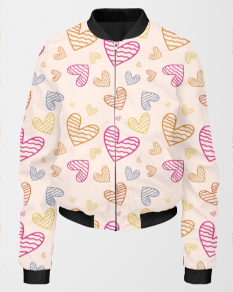 Classic Doodle Bomber Jacket for Women