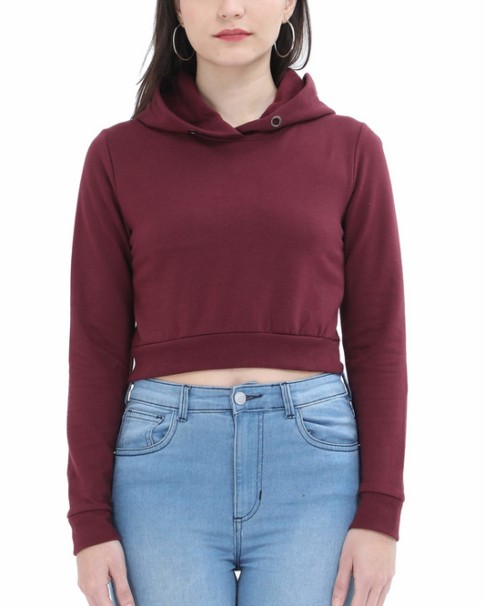 Minimal Crop Hoodie For Women