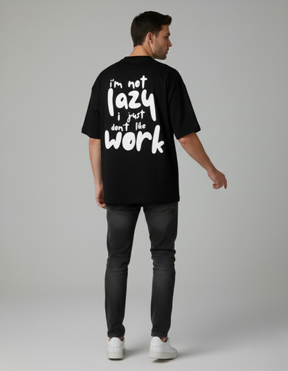 Terry Oversized 'I'M NOT LAZY' Tee