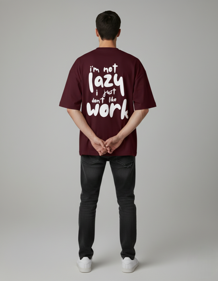 Terry Oversized 'I'M NOT LAZY' Tee