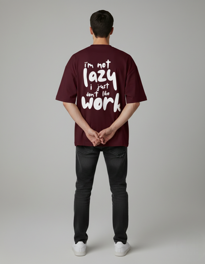 Terry Oversized 'I'M NOT LAZY' Tee
