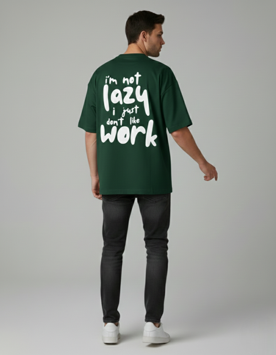 Terry Oversized 'I'M NOT LAZY' Tee