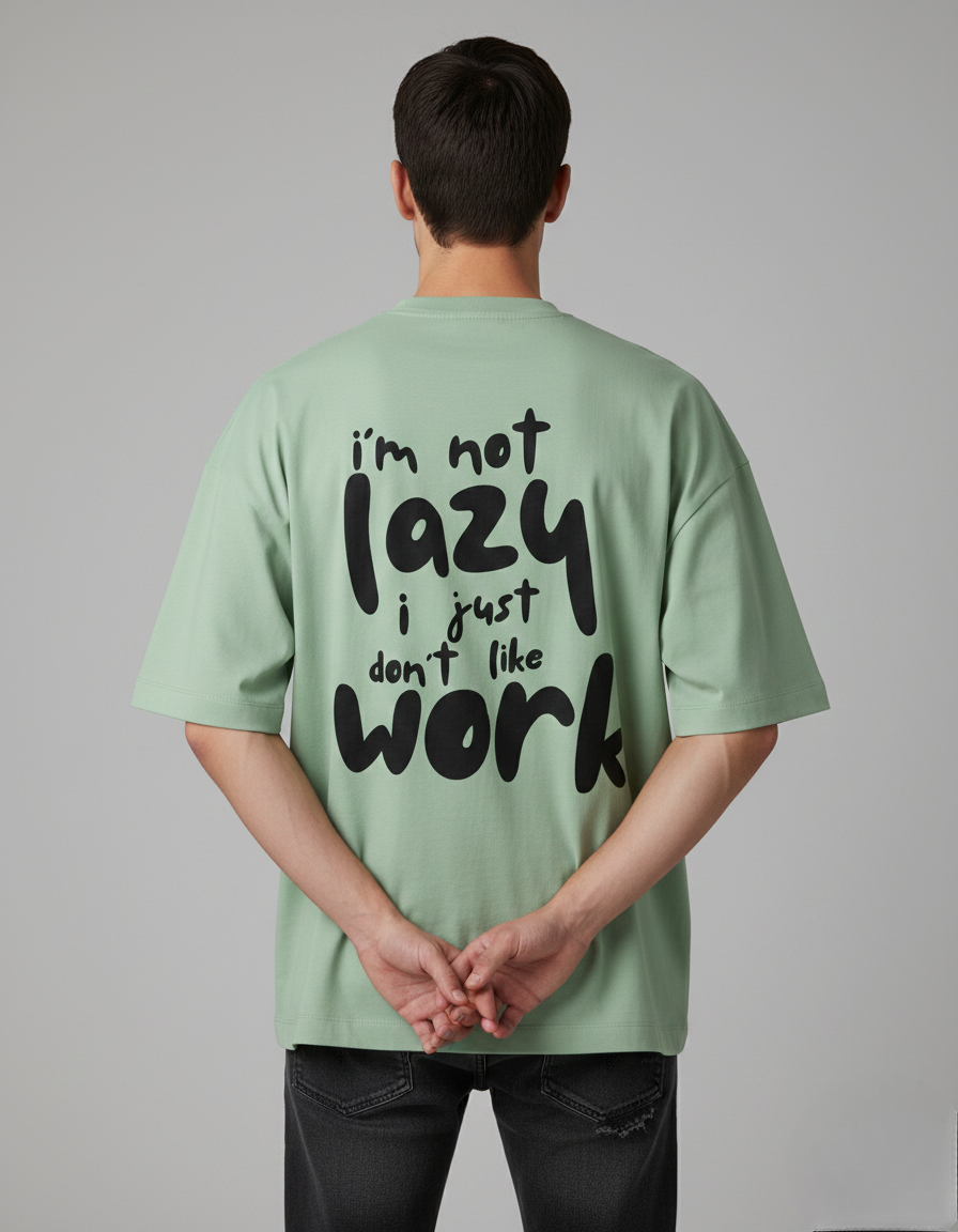 Terry Oversized 'I'M NOT LAZY' Tee