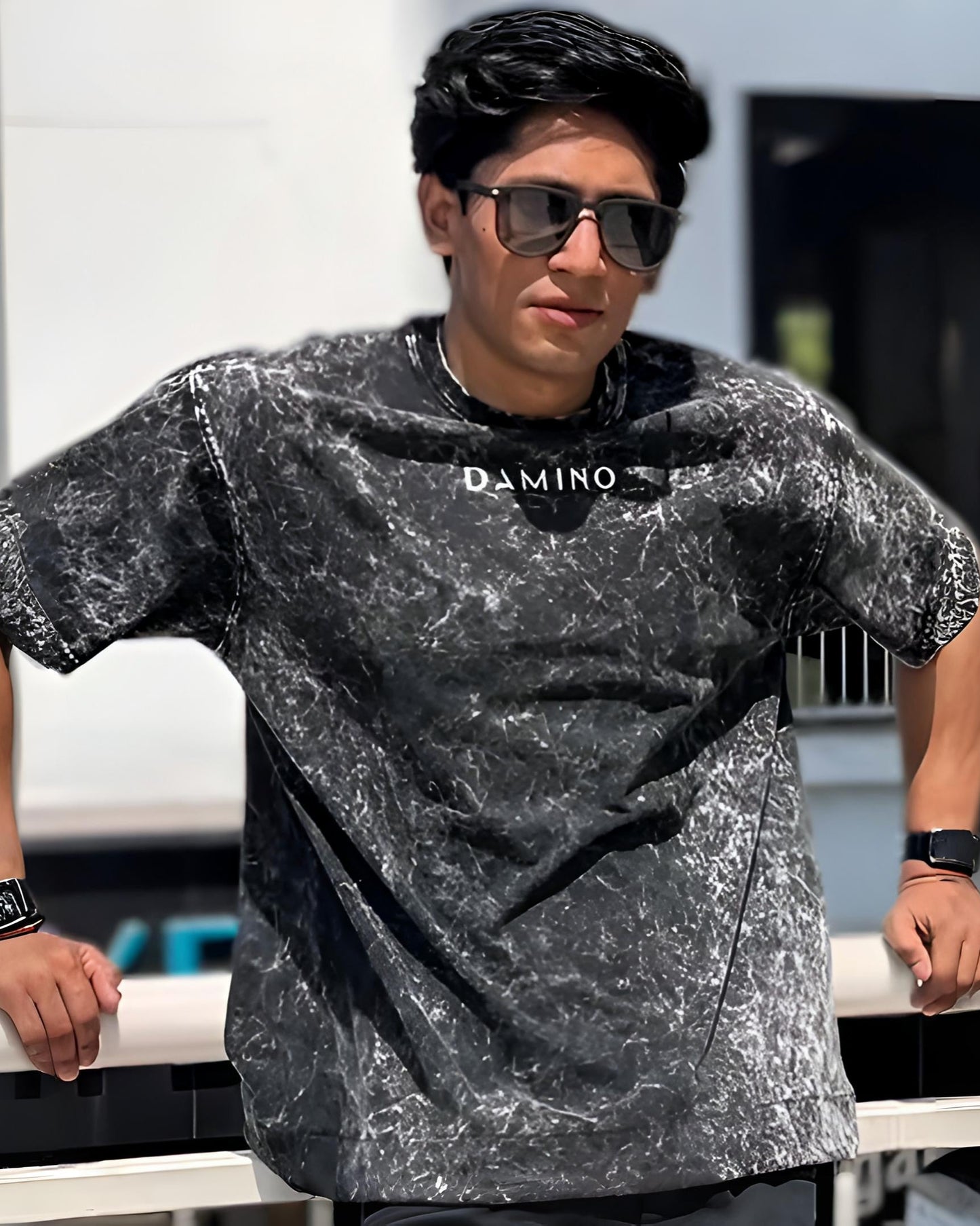 Minimal Oversized Acid Wash Tee