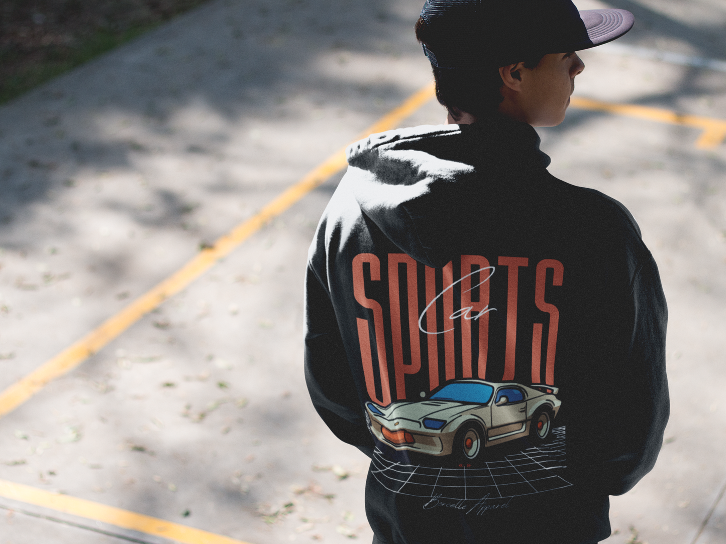 Oversized 'SPORTS CAR' Hoodie
