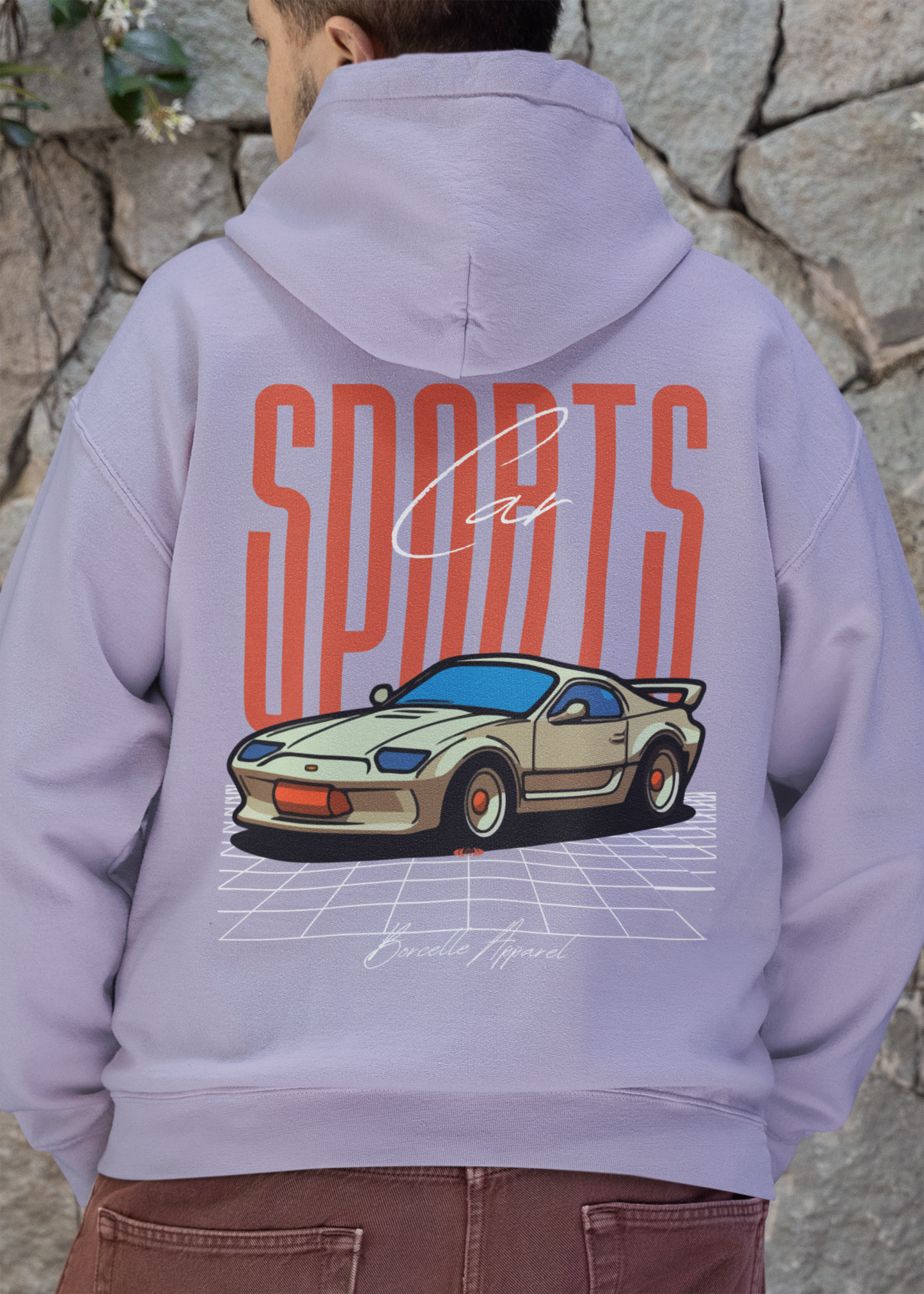 Oversized 'SPORTS CAR' Hoodie