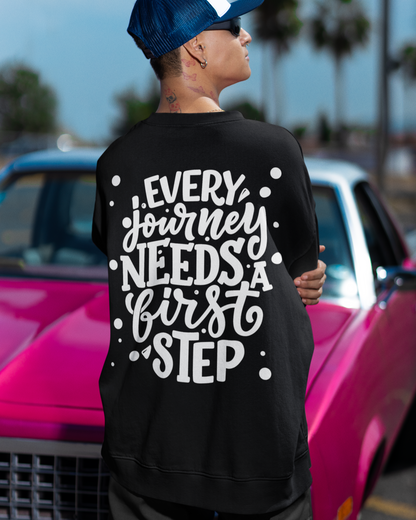 Oversized 'POSITIVE MIND' Sweatshirt (Puff Print)