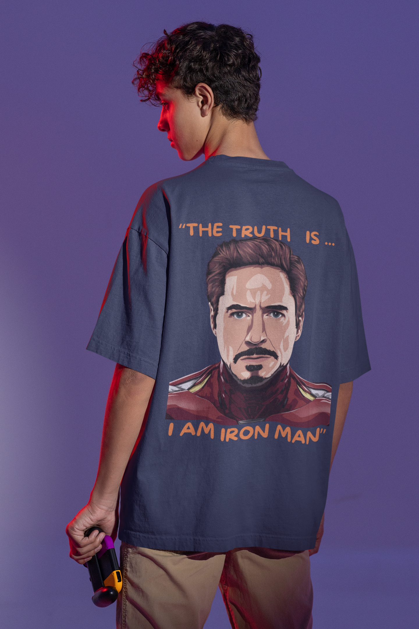 Classic Oversized 'IRON-MAN' T-Shirt