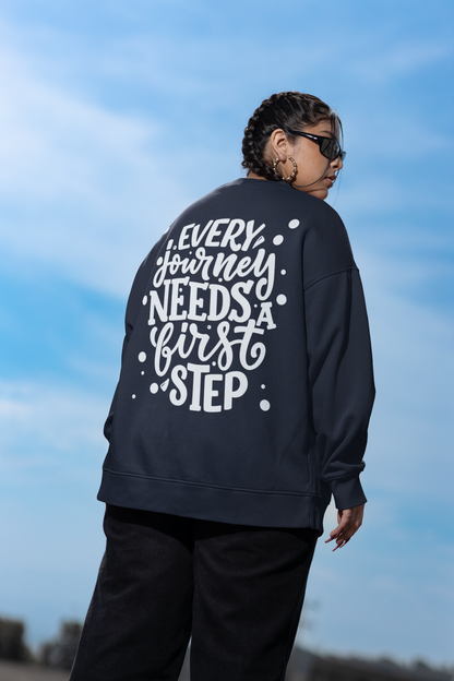 Oversized 'POSITIVE MIND' Sweatshirt (Puff Print)