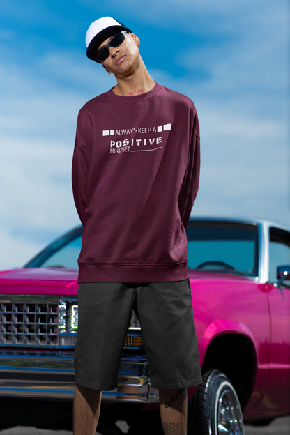 Oversized 'POSITIVE MIND' Sweatshirt (Puff Print)