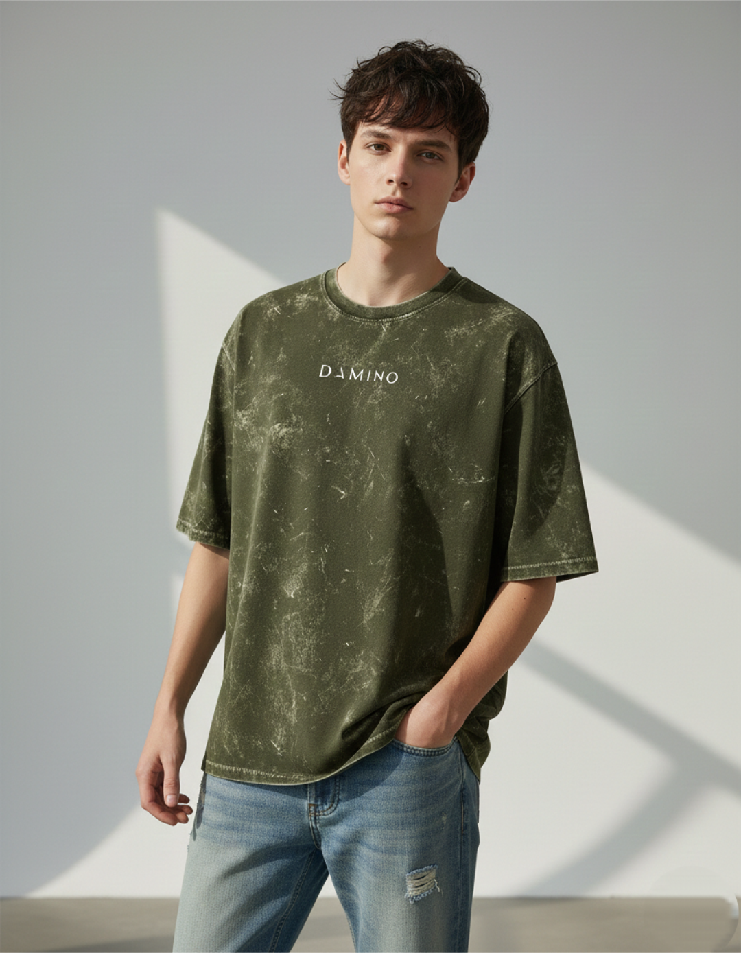 Minimal Oversized Acid Wash Tee