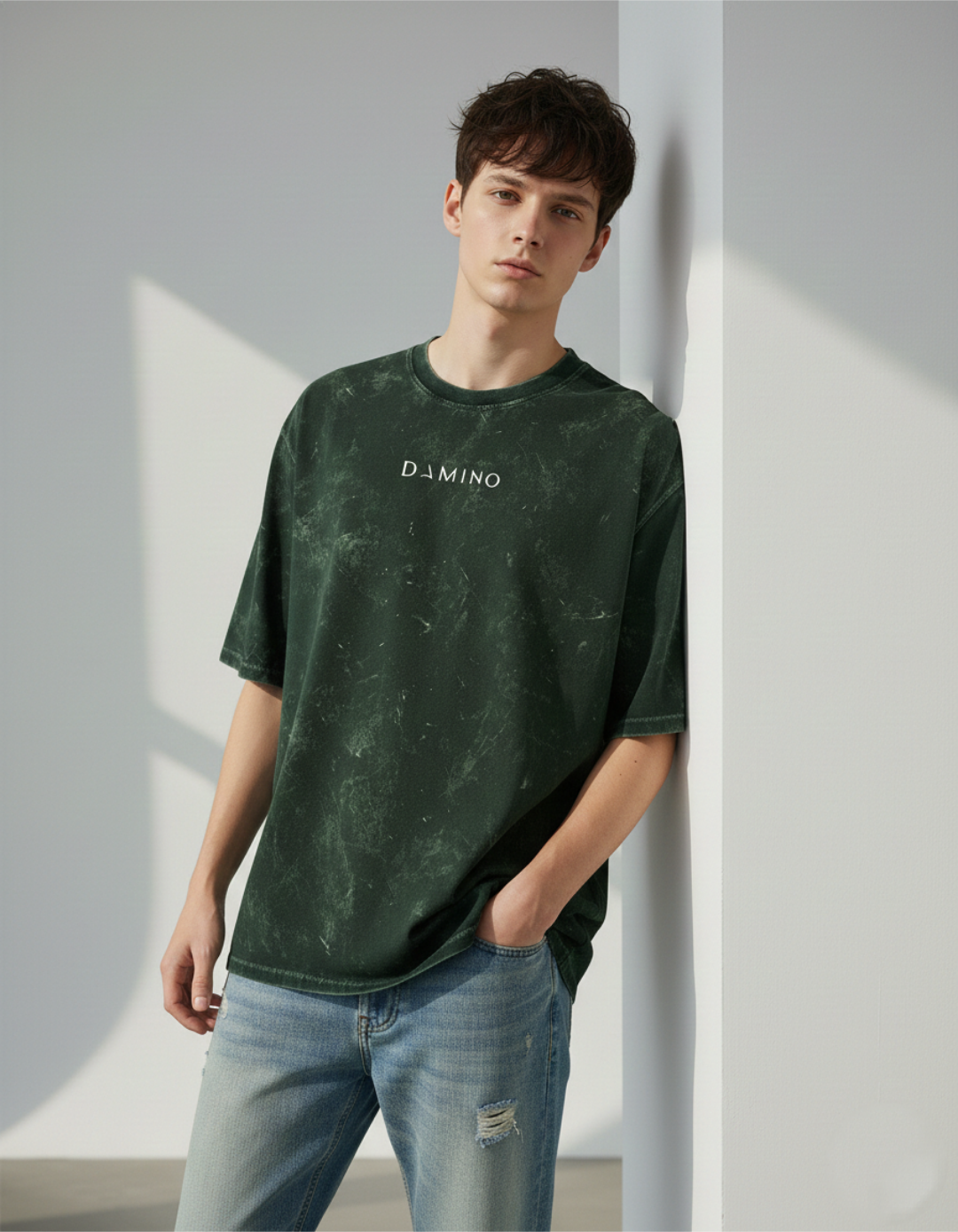 Minimal Oversized Acid Wash Tee