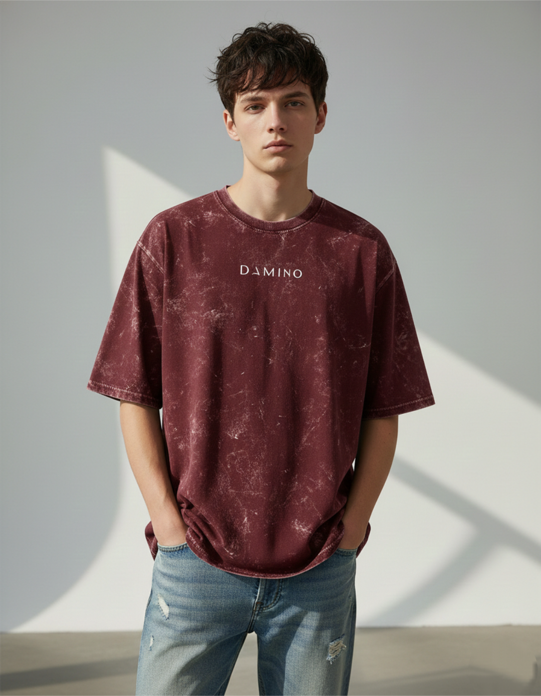 Minimal Oversized Acid Wash Tee